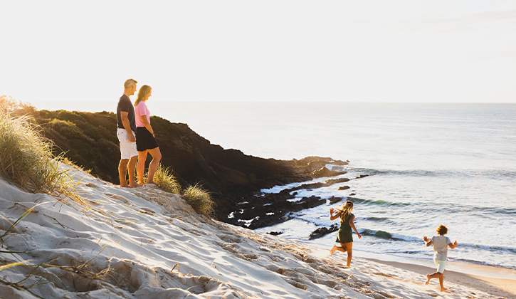 family at the beach Forster Tuncurry