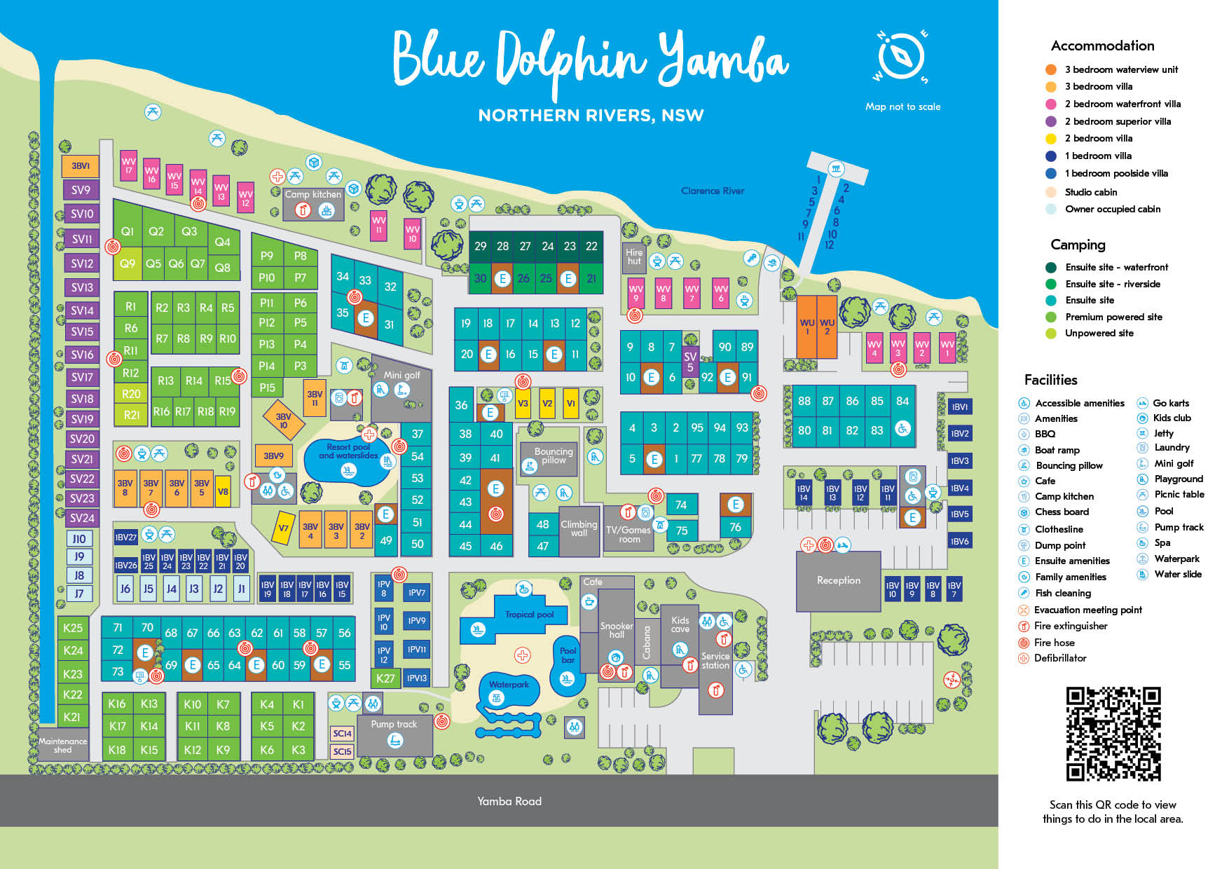 Park map of NRMA Blue Dolphin Yamba Holiday Resort