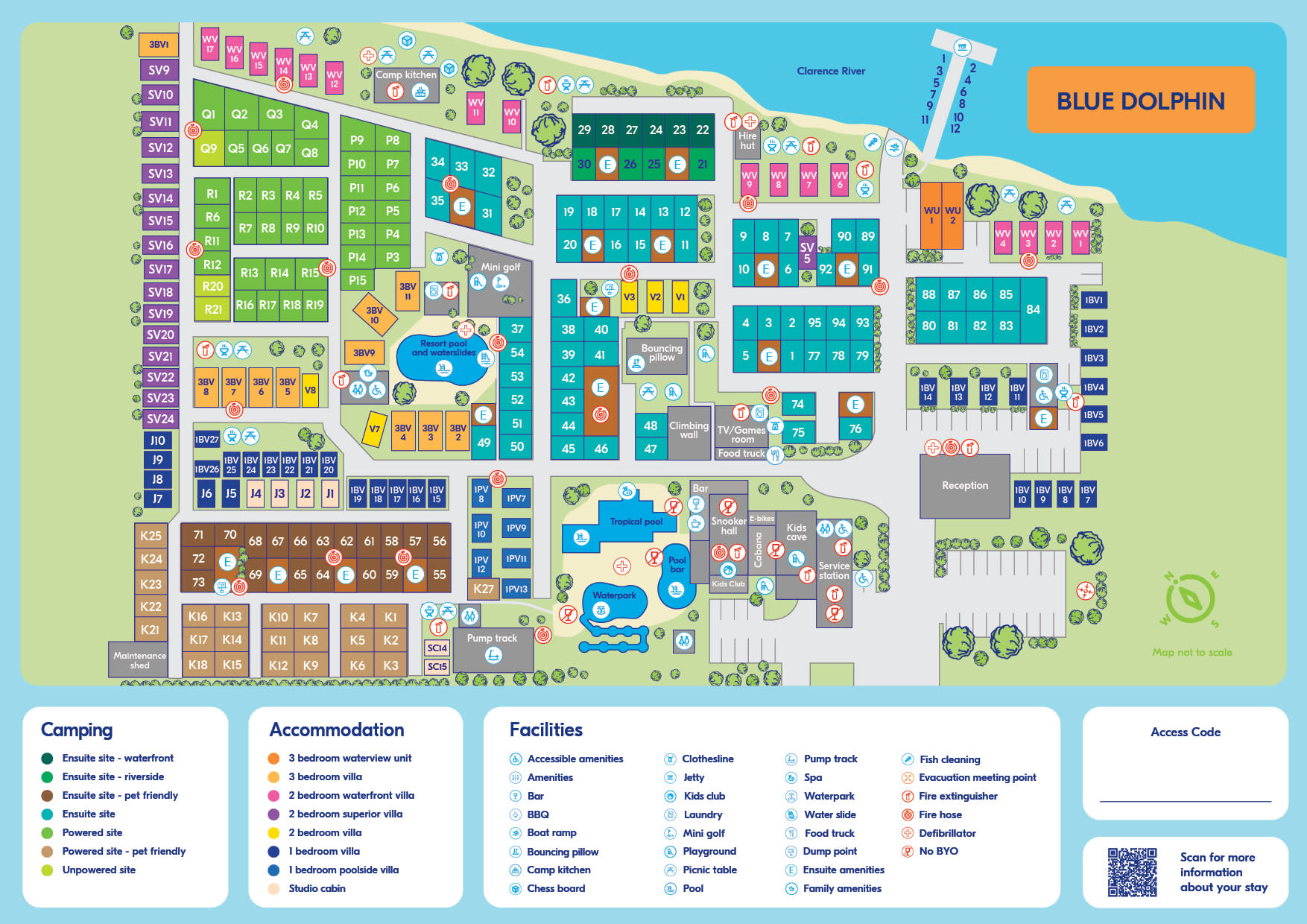 Park map of NRMA Blue Dolphin Yamba Holiday Resort