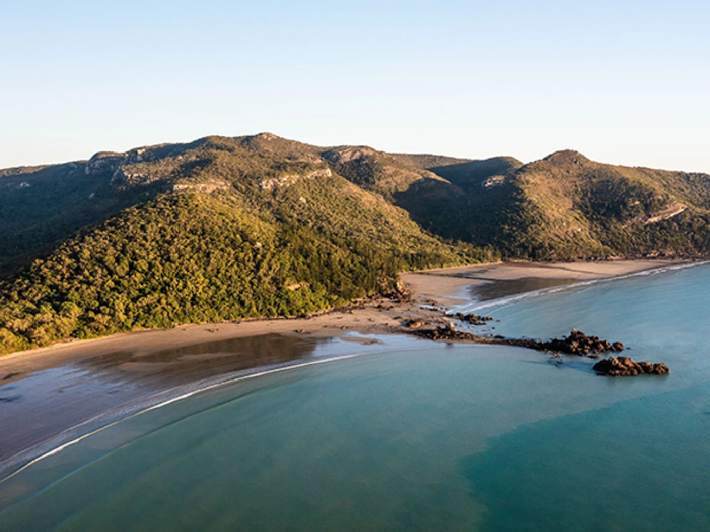 Aerial view of Cape Hillsborough coastline