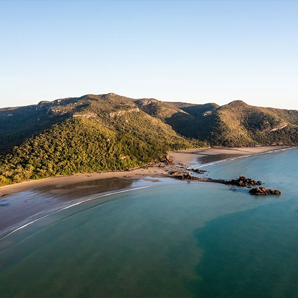Aerial view of Cape Hillsborough coastline