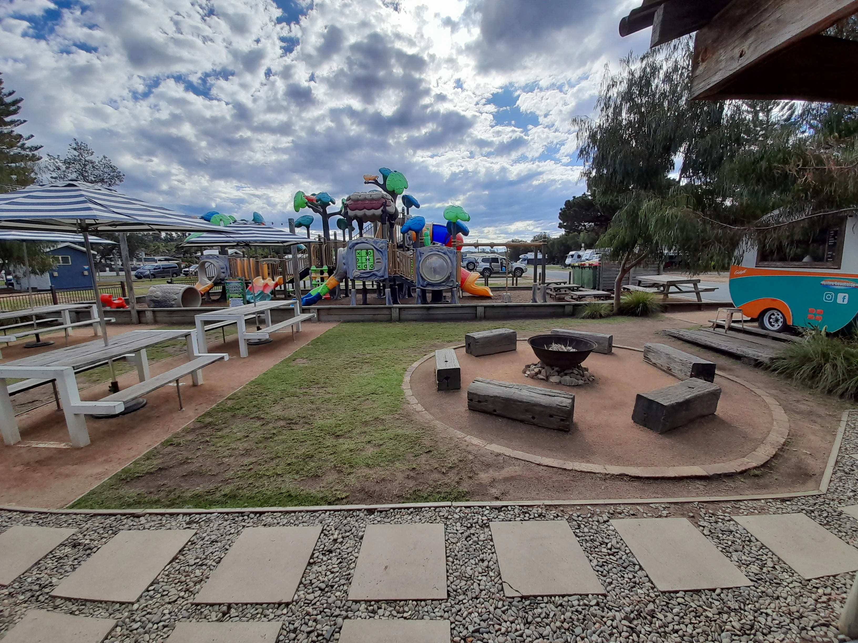 Fire pit communal area near park
