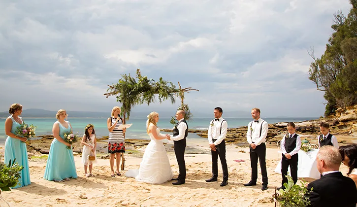 Beach wedding ceremony