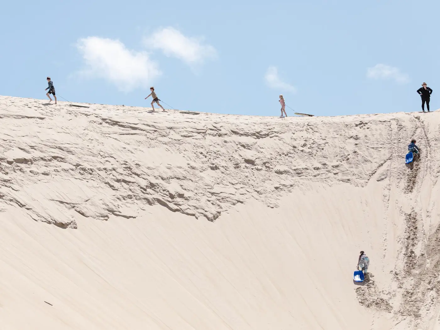 Aerial view of Henty Dunes near Strahan Village