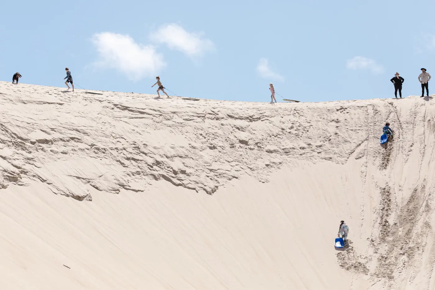 Aerial view of Henty Dunes near Strahan Village