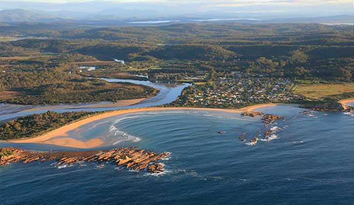 Aerial of Broulee