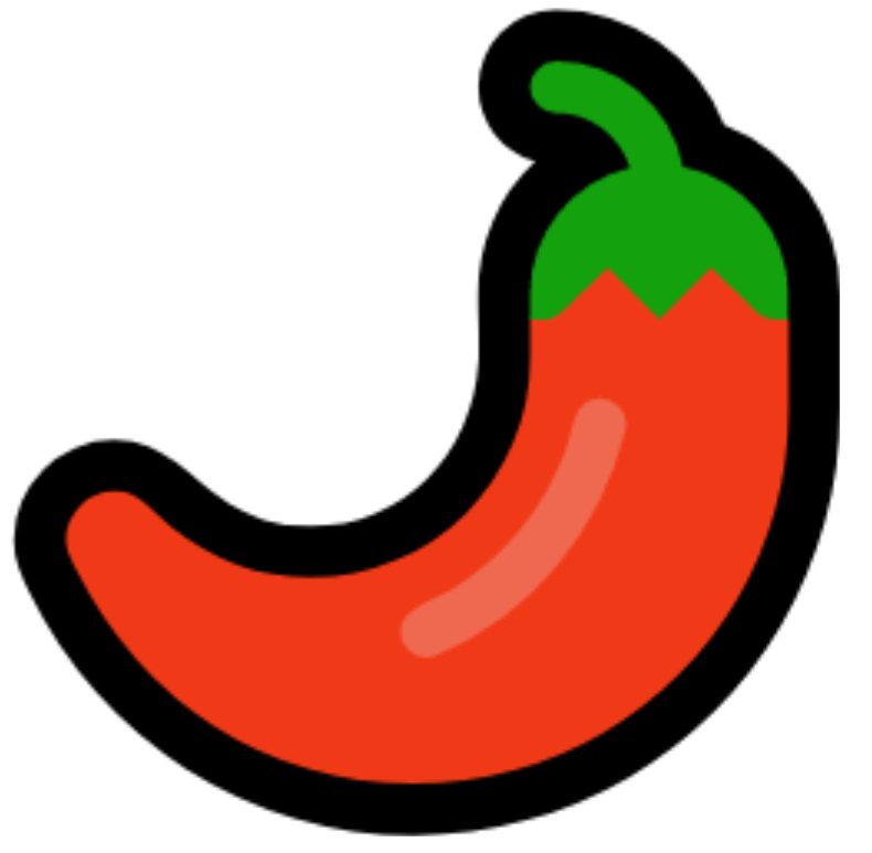 An emoji of a red pepper