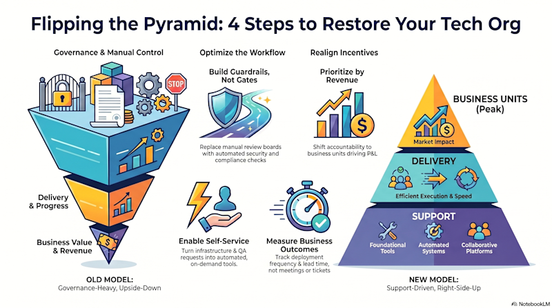 Flipping the Pyramid: 4 Steps to Restore Your Tech Org