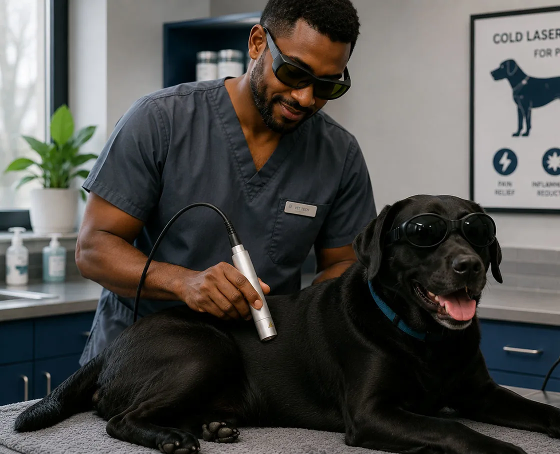 k-laser therapy on a black lab