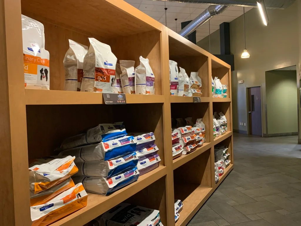 Pet food shelves