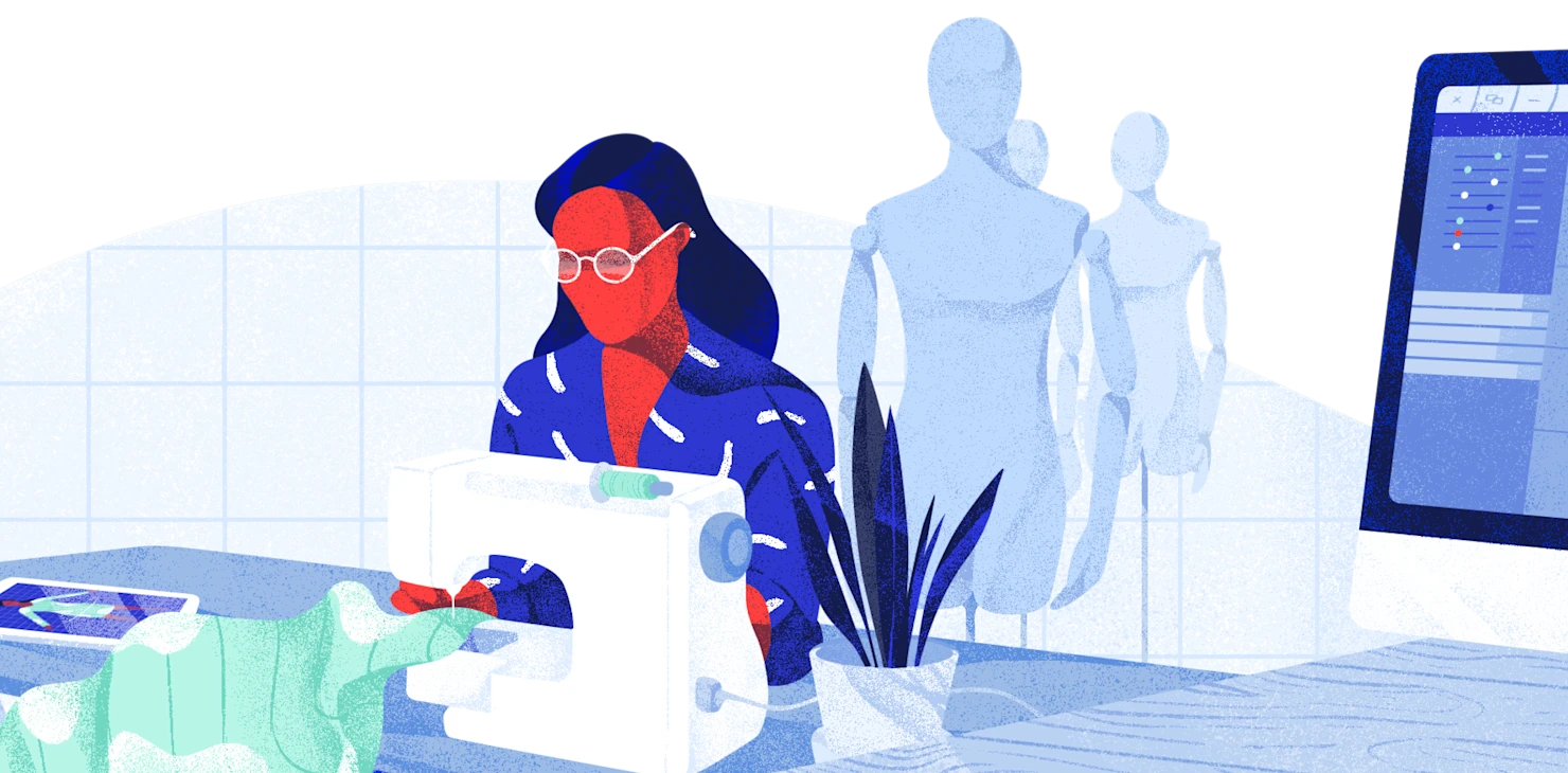 Fashion designer designing a new line of clothing