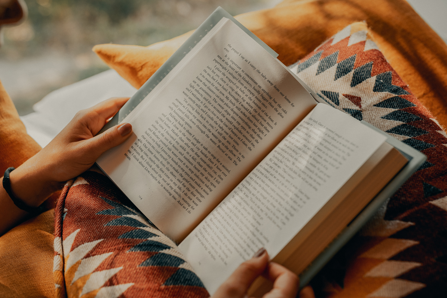 A person reading a book