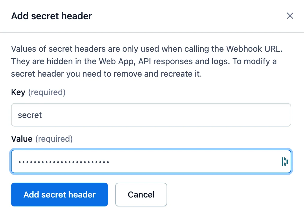 Setup your secret token in your secret header