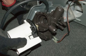 PHOTO: Remove the drain pump from the pump body.