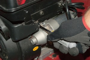 PHOTO: Remove the starter motor screws.