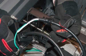 PHOTO: Install the motor wires into the switch box.