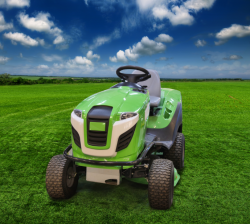 Introduction image of a battery-operated lawn tractor for article on whether you should choose an electric riding mower.