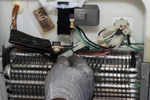 PHOTO: Disconnect the defrost heater wires.