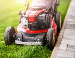 What are the main components of a lawn mower?
