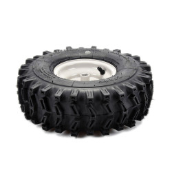 Repair or replace the snowblower tire or wheel rim