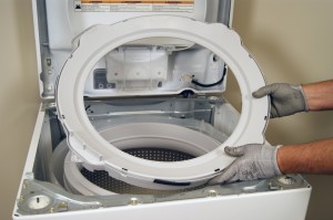PHOTO: Remove the tub ring from the washer.