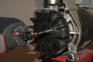 PHOTO: Remove the fan mounting bolt and the fan.