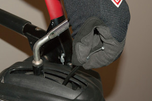 Push the cable into the control.