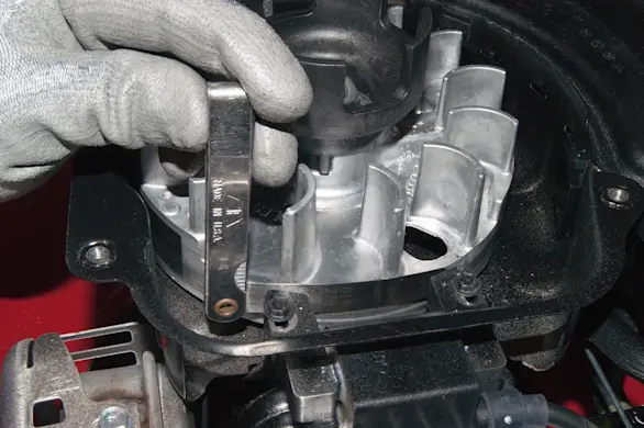 PHOTO: Set the ignition coil air gap.