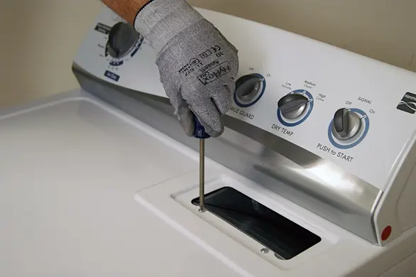 PHOTO: Remove the lint screen housing screws.