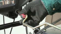 How to adjust a snowblower chute control rod video.