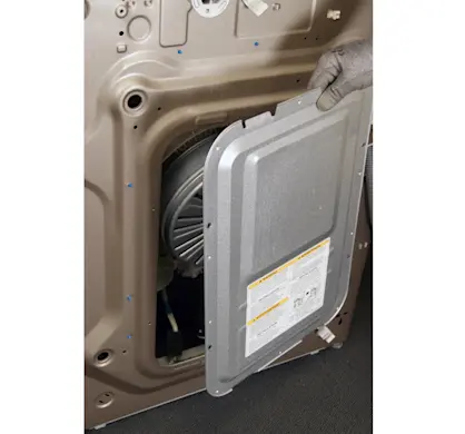 PHOTO: Remove the washer back panel.