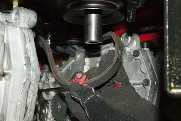 PHOTO: Install the new ground drive belt.