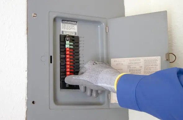 PHOTO: Shut off the house circuit breaker.