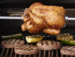 What are the main parts of a gas BBQ grill?