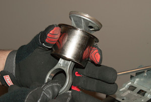 Slide the piston down into the sleeve.