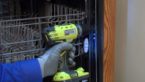 How to anchor a dishwasher to the floor.