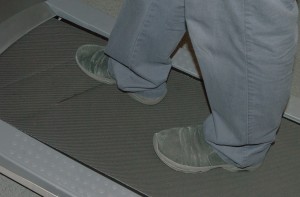 PHOTO: Walk on the treadmill to spread the lubricant.