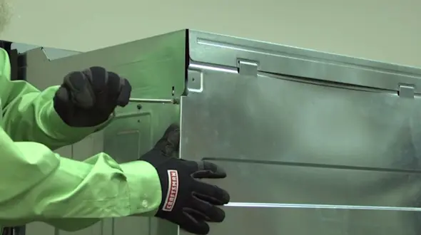 PHOTO: Remove the back panel screws.