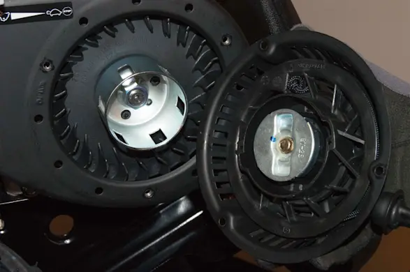 PHOTO: Pull the recoil starter off the tiller.