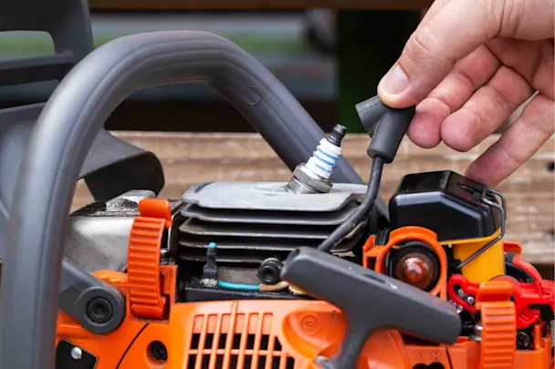 sears parts direct image for How to replace a chainsaw spark plug