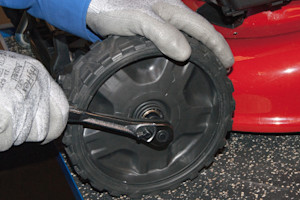 Reinstall the front wheels.