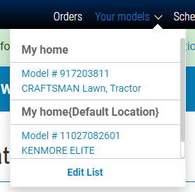 Image of saved models in a profile.