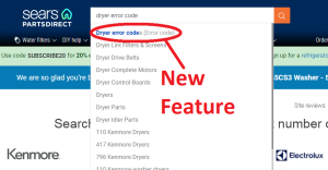 Introduction image for article about the new error code search feature on the Sears PartsDirect website.