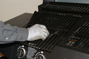 Remove the cooking grate.