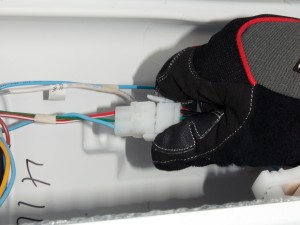 PHOTO: Connect the evaporator fan wire harness.