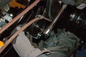 PHOTO: Remove the idler pulley bolt.