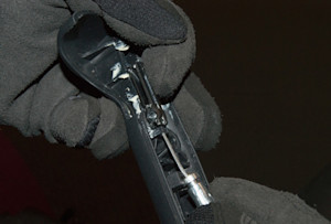 Position the cable in the handle.