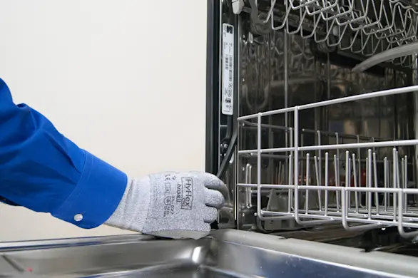PHOTO: Pull out the old dishwasher door seal.