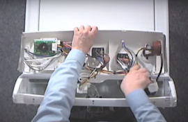 How to remove control parts and the lid switch on a Maytag Atlantis III top-load washing machine