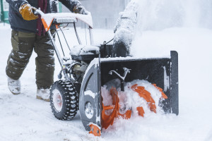 Snowblower blowing snow